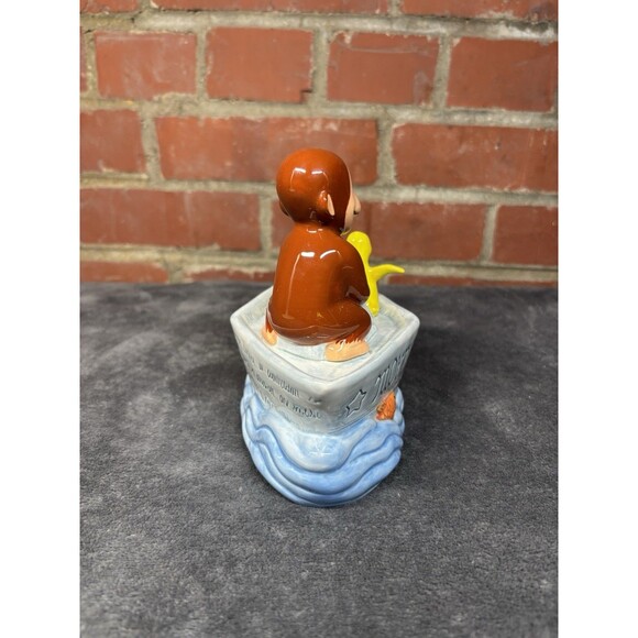 Vintage 90s 1997 Curious George Ceramic Windup Musical Figurine Music Box - Picture 4 of 8